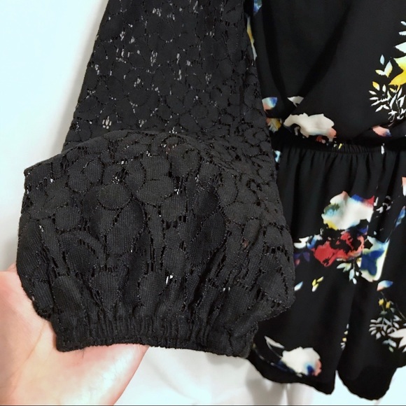 ❌SOLD❌ Xhilaration Black with Floral Dress Women L - Picture 6 of 15